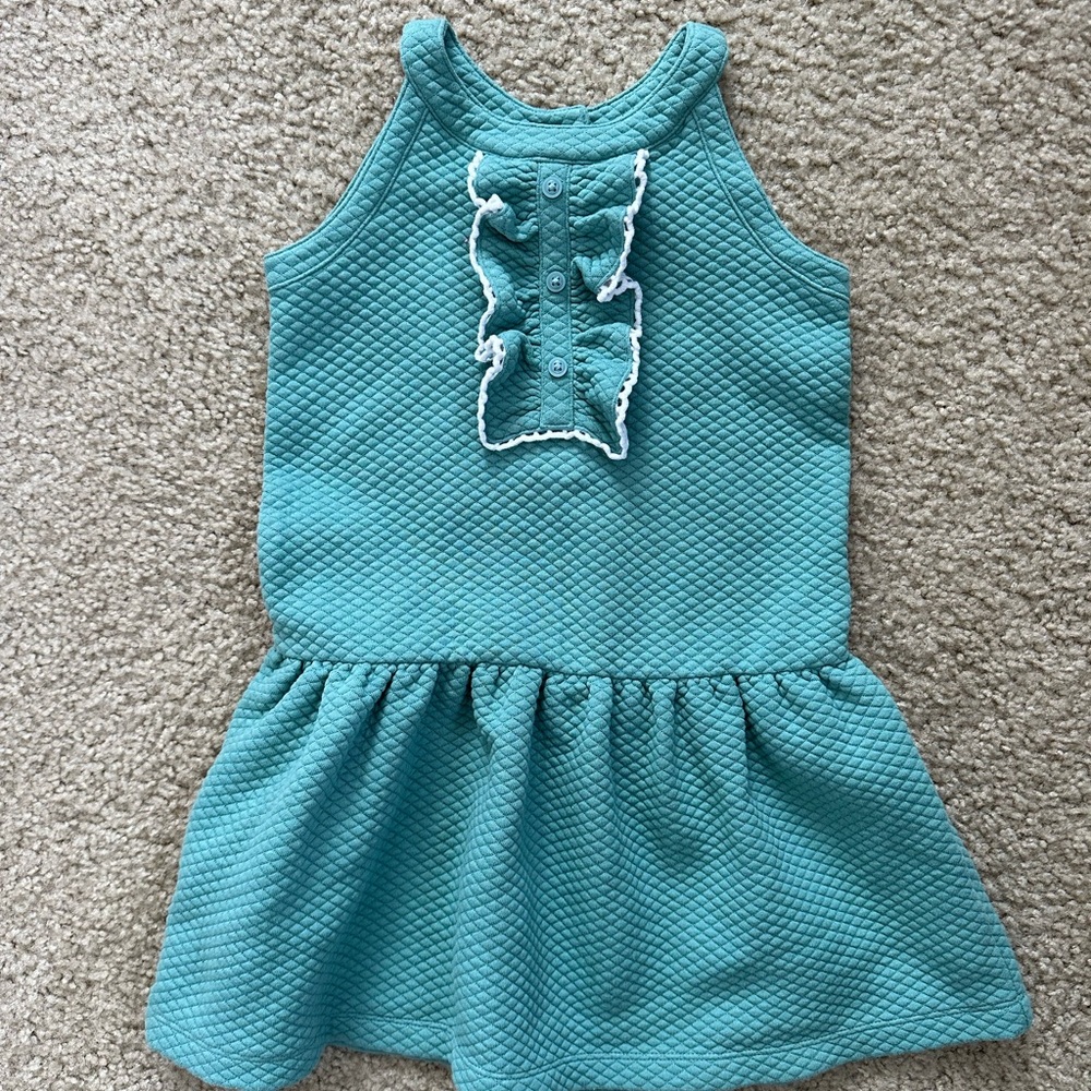 Janie and Jack teal quilted dress size 4